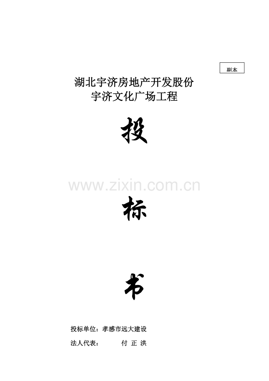 湖北广场工程投标文件模板.doc_第2页