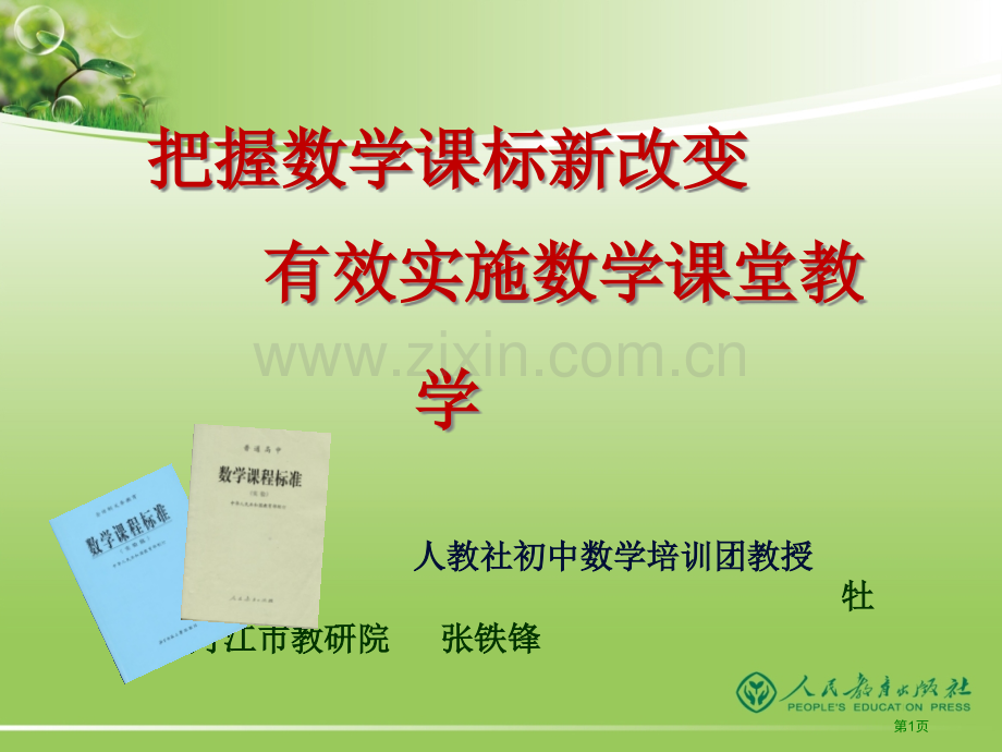把握数学课标的新变化有效实施数学课堂教学市公开课一等奖百校联赛特等奖课件.pptx_第1页