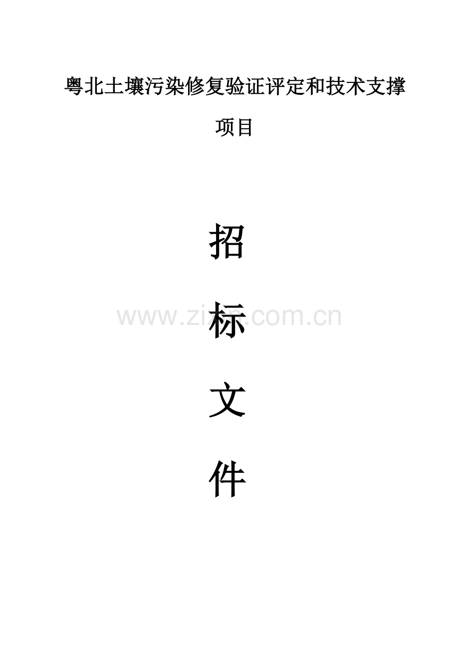 土壤污染修复验证评估与技术支撑项目招标文件模板.doc_第1页