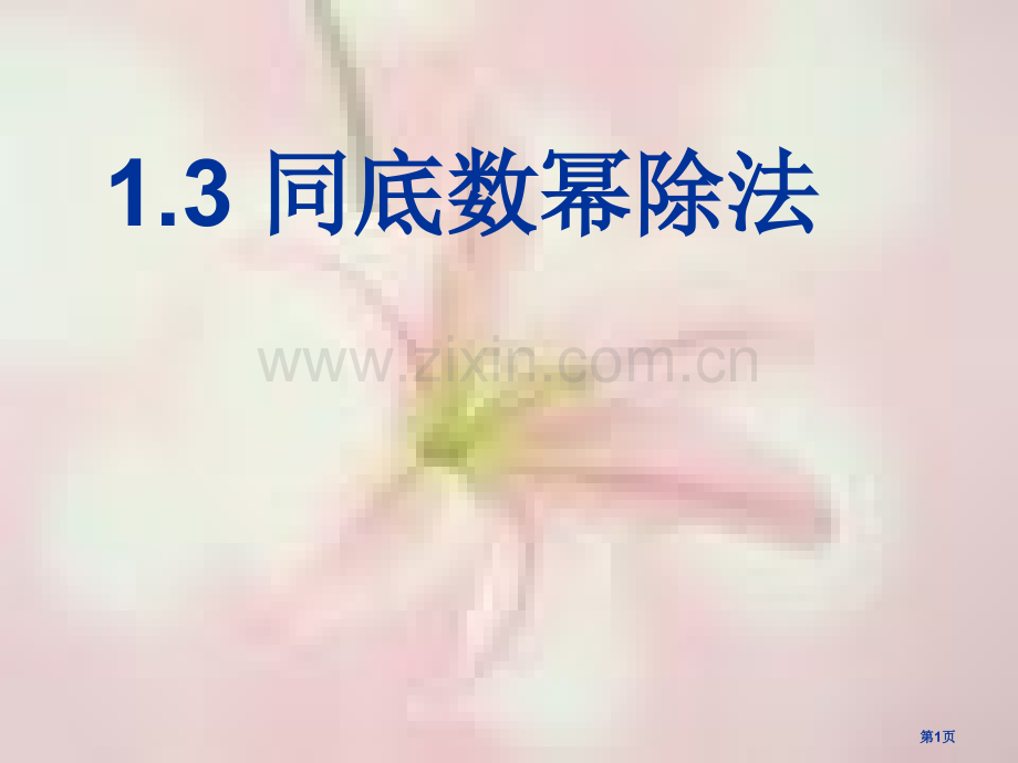 同底数幂的除法一市公开课一等奖百校联赛获奖课件.pptx_第1页