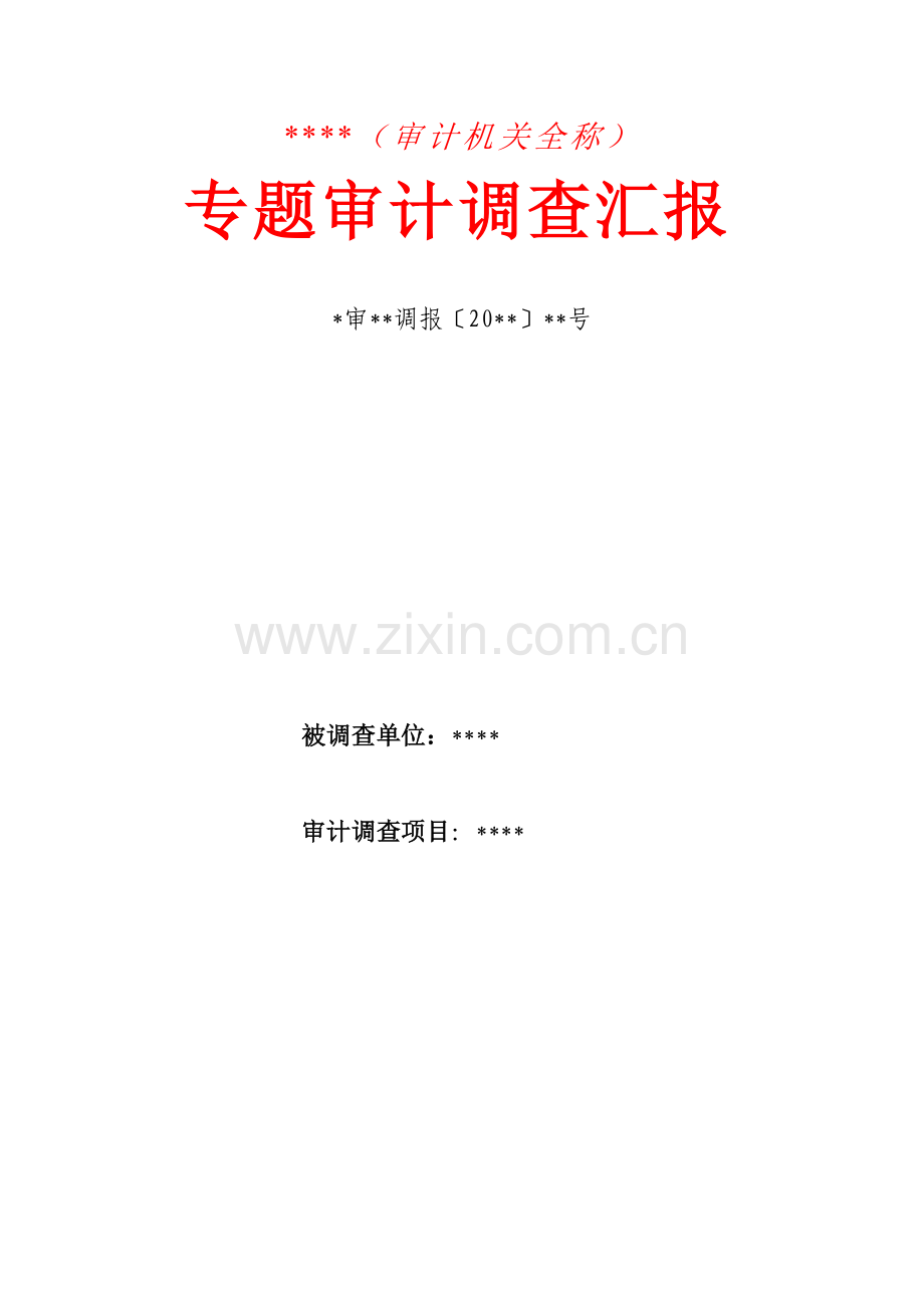 专项审计调查研究报告模板.doc_第1页