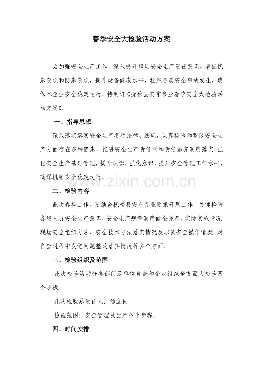 春季安全大检查活动专项方案.doc_第1页