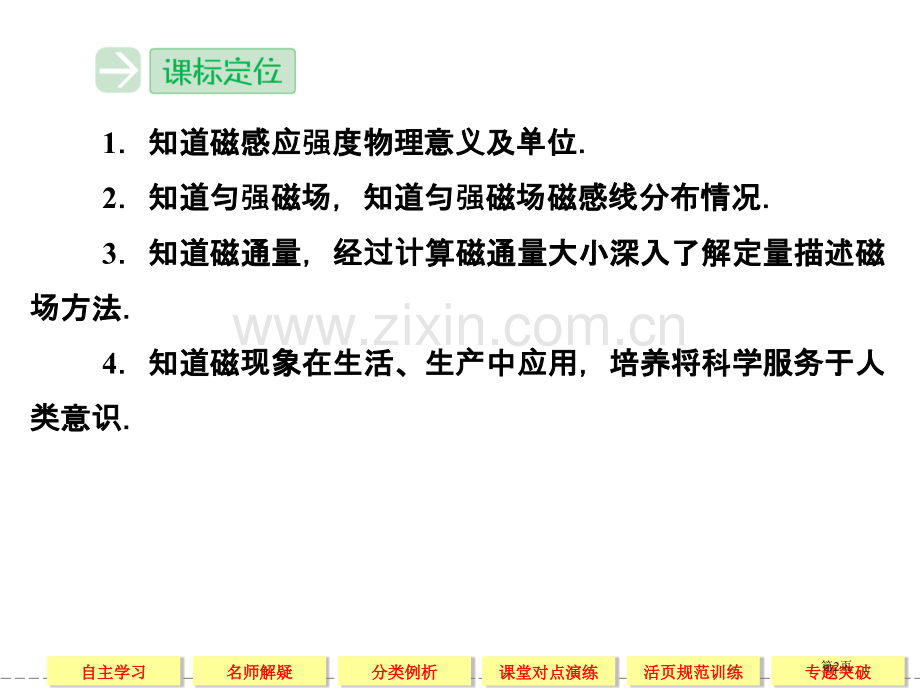 创新设计高中物理鲁科版选修磁感应强度磁通量磁与现代科技省公共课一等奖全国赛课获奖课件.pptx_第2页