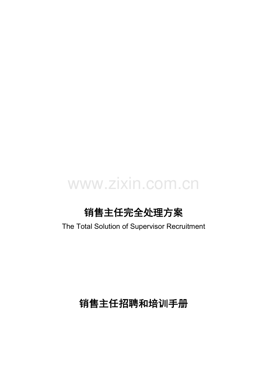 销售主任完全解决方案探析样本.doc_第1页