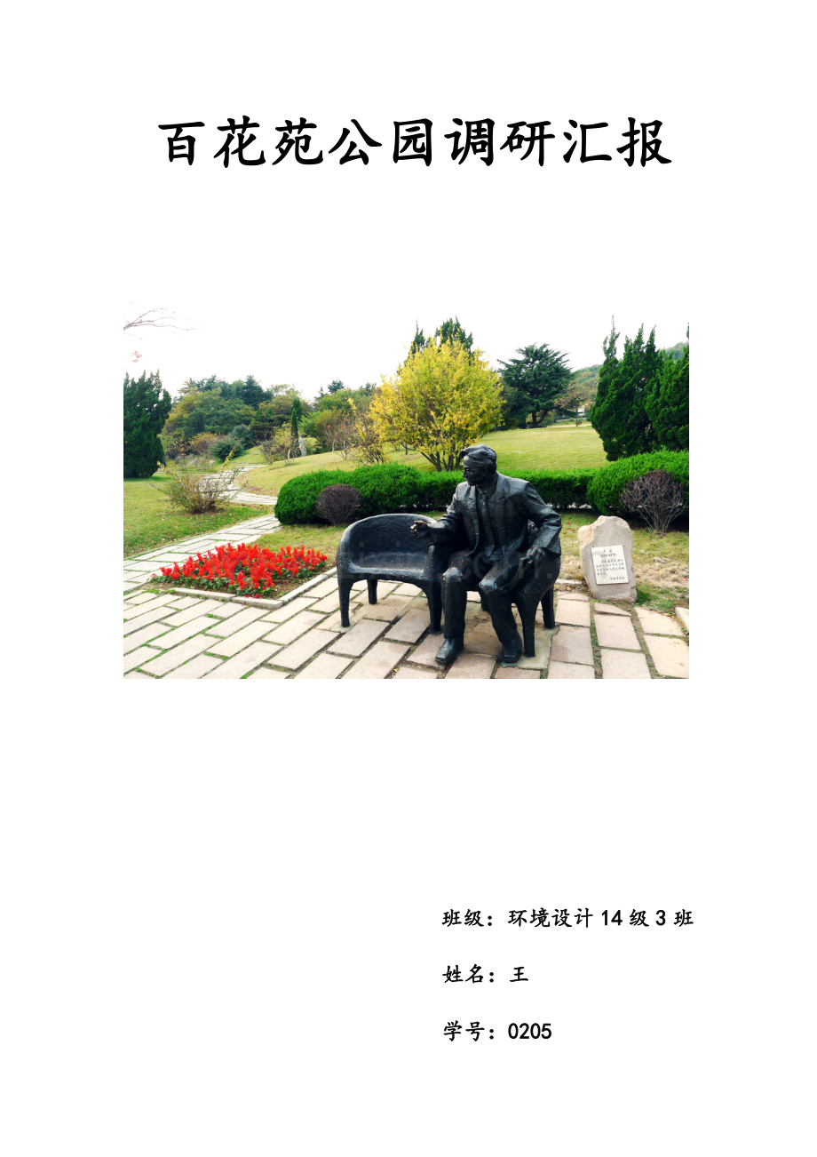 公园调研研究报告学生作业.docx_第1页