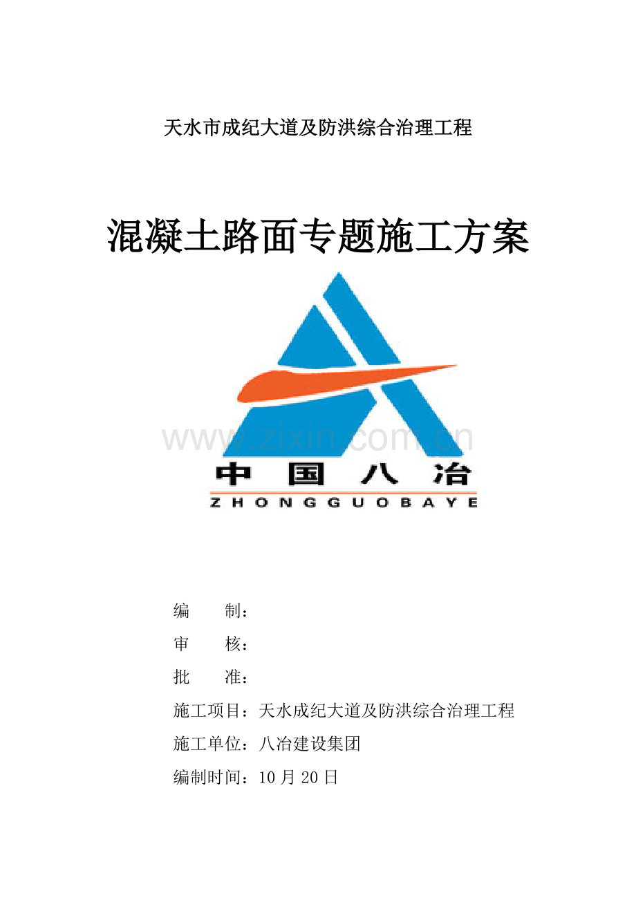 混凝土路面专项综合项目施工专项方案.doc_第1页