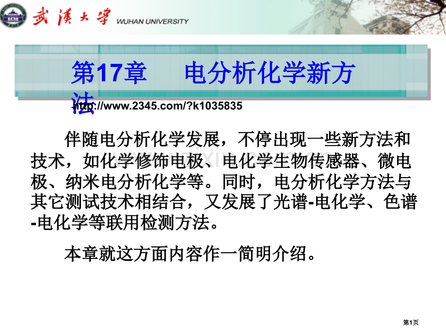 武汉大学分析化学电分析化学新方法省公共课一等奖全国赛课获奖课件.pptx_第1页