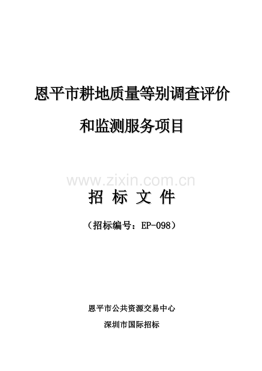 耕地质量等别调查评价与监测服务项目招标文件模板.doc_第1页