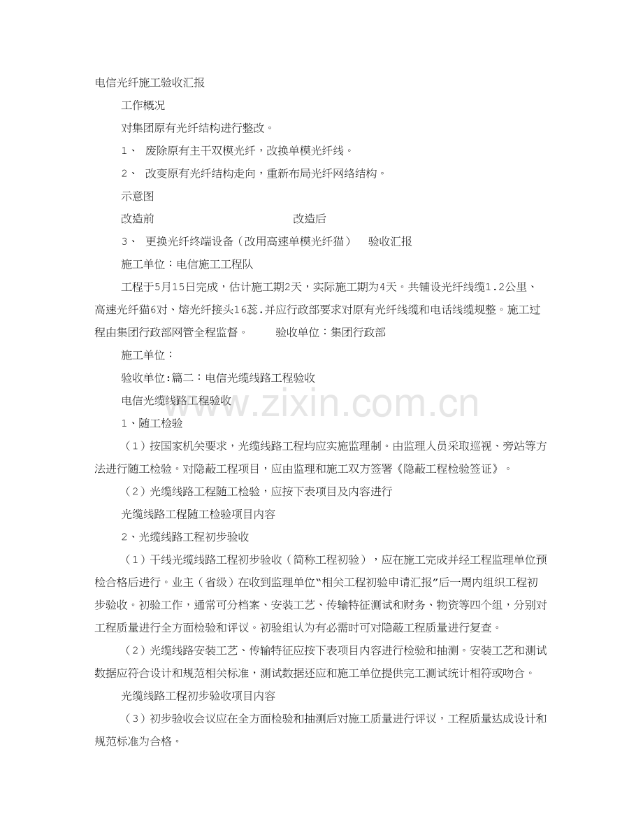 电信光缆验收综合报告.doc_第1页