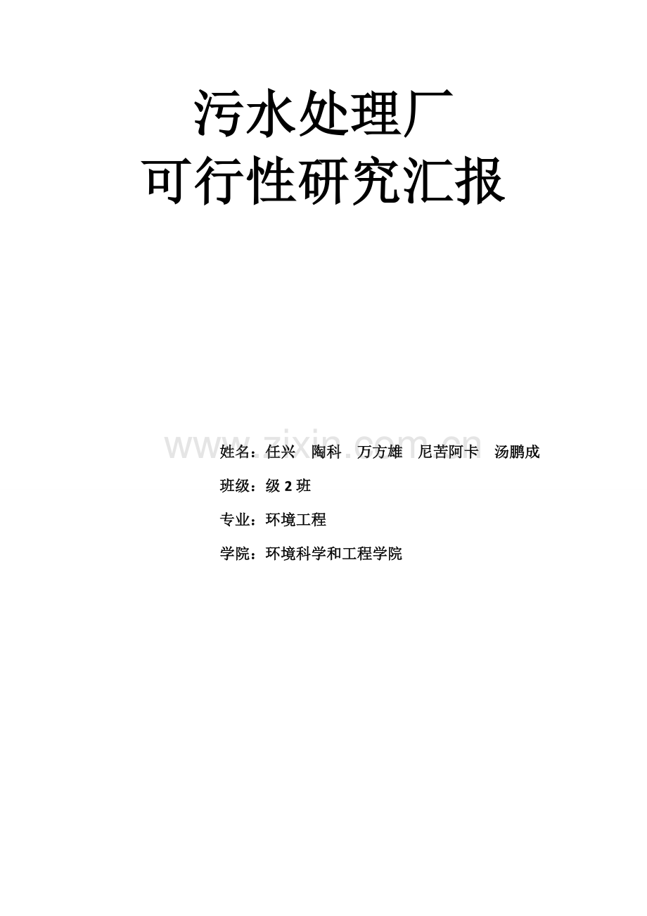 污水处理厂可行性研究应用报告.doc_第1页