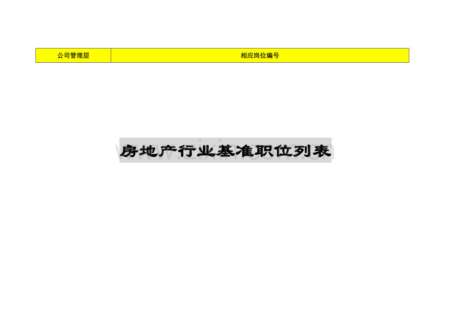 房地产行业基准职位列表及岗位基本职责.docx_第1页
