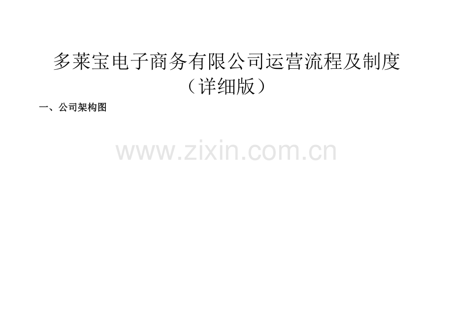 电子商务有限公司运营作业流程及新规制度.doc_第1页