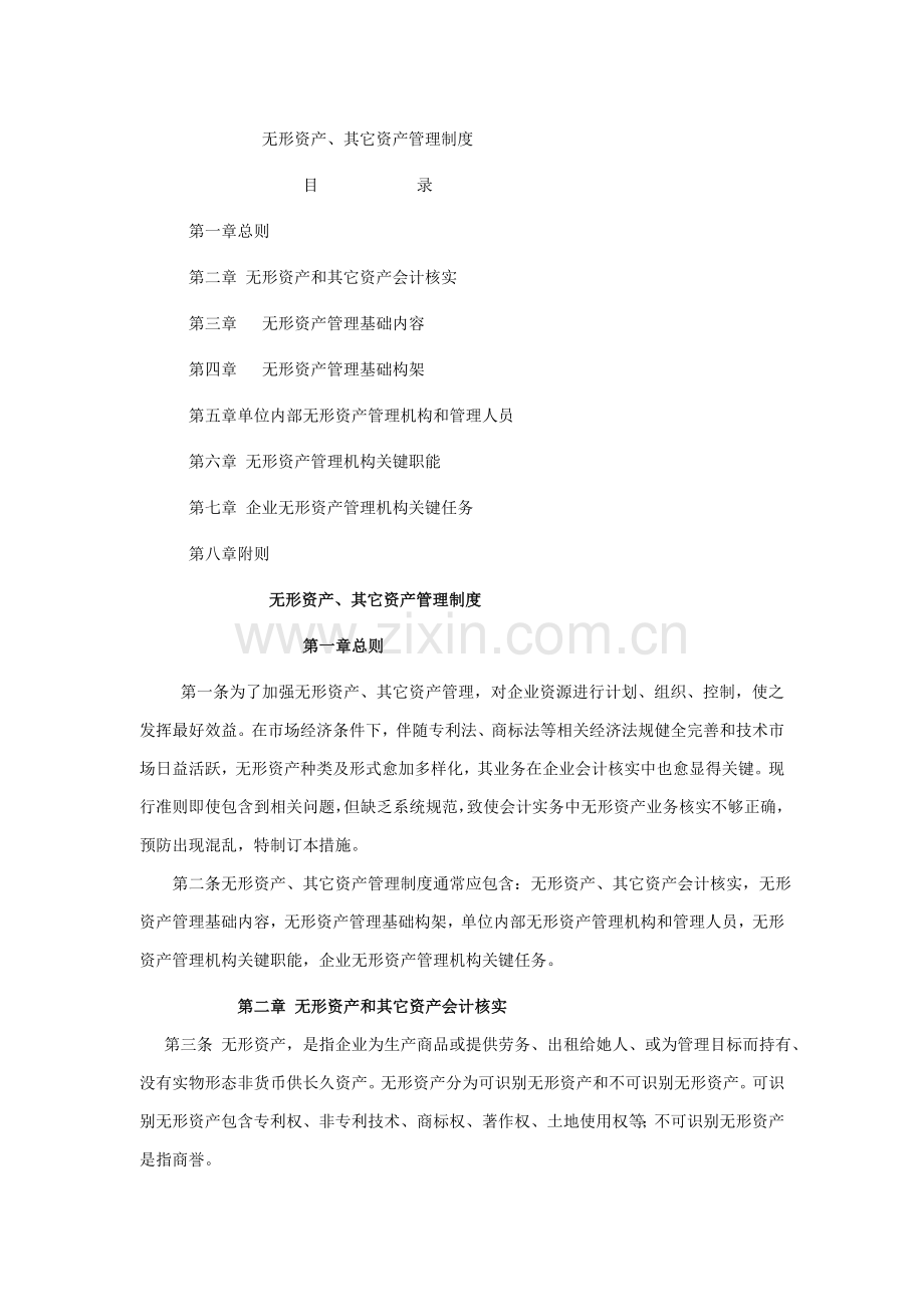 无形资产与其他资产管理制度模板样本.doc_第1页