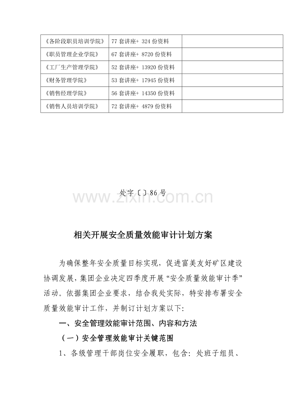 有关开展安全质量效能审计的规划方案样本.doc_第2页