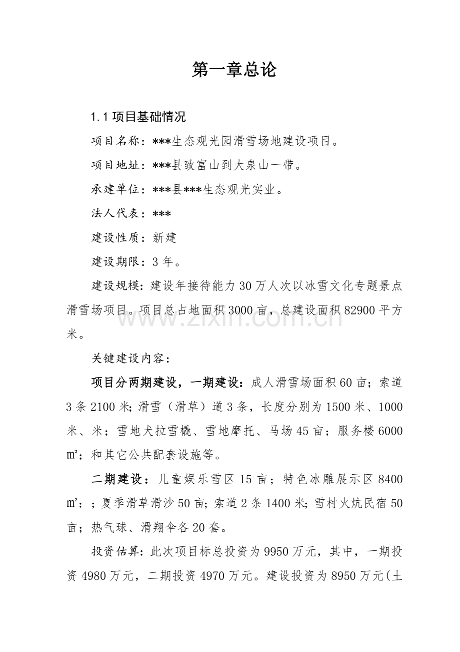 滑雪场建设优质项目可行性专项研究报告.docx_第1页