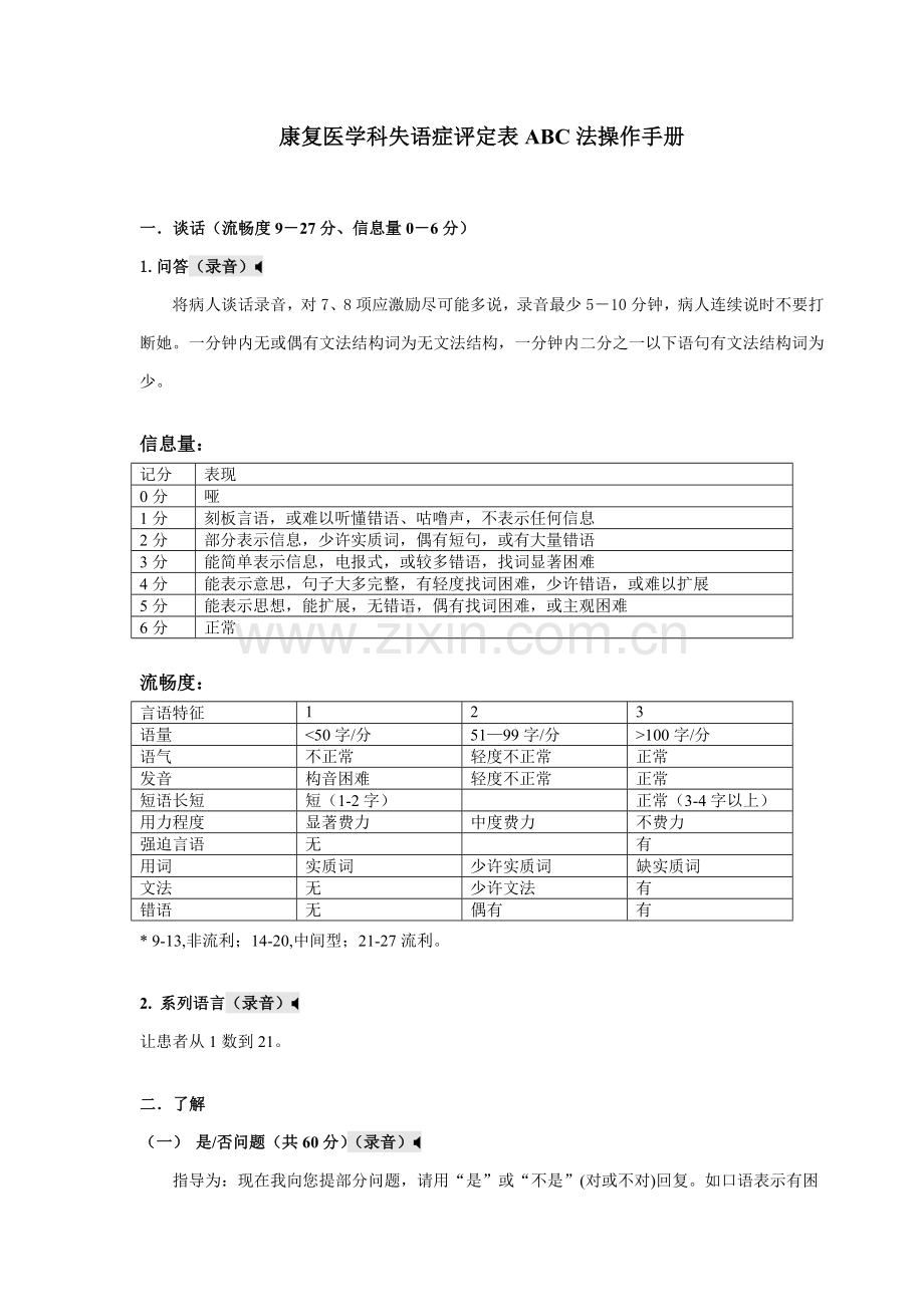 汉语失语证评定量表ABC法操作基础手册.doc_第1页