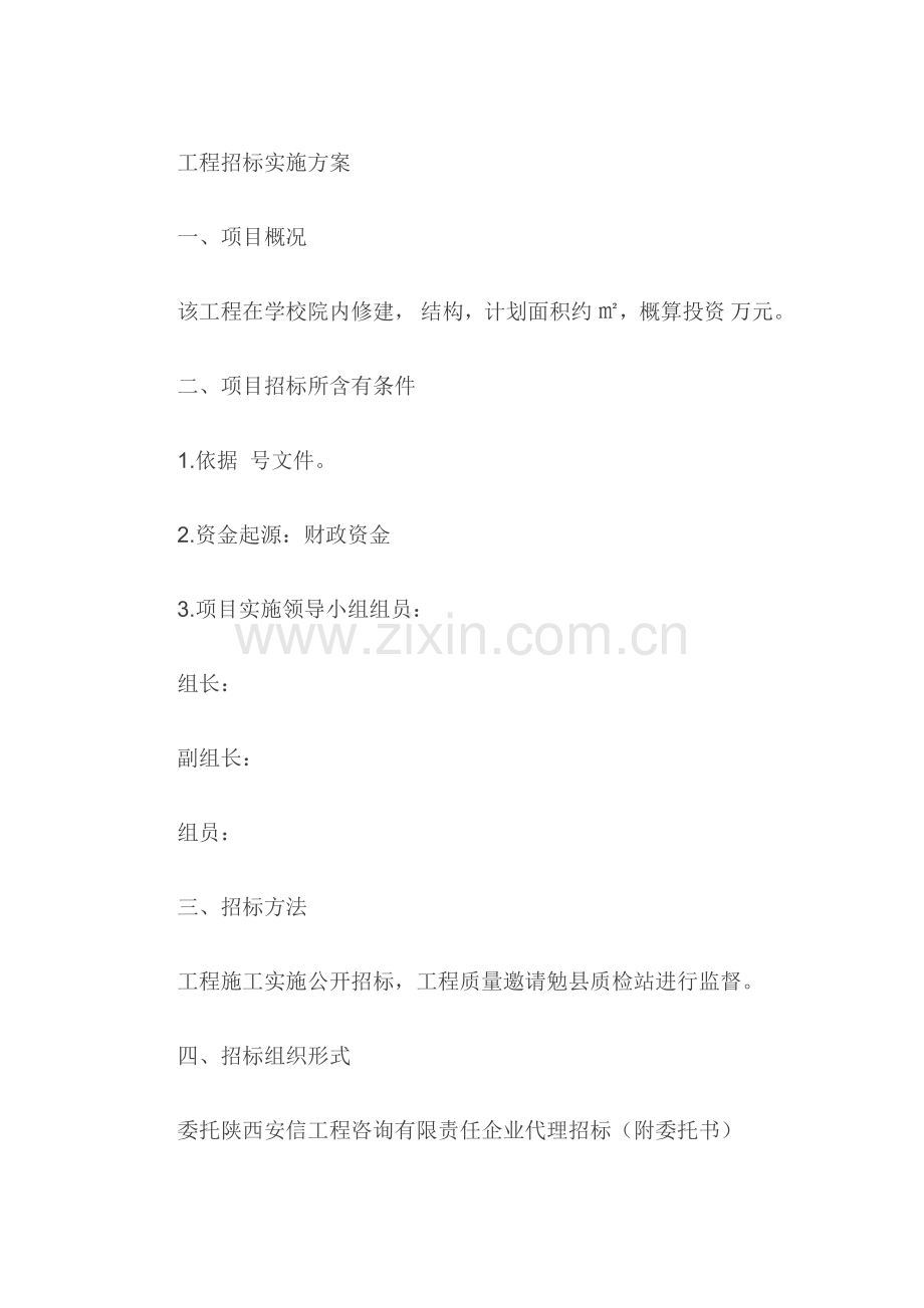 综合项目工程专项招标实施专项方案.doc_第1页