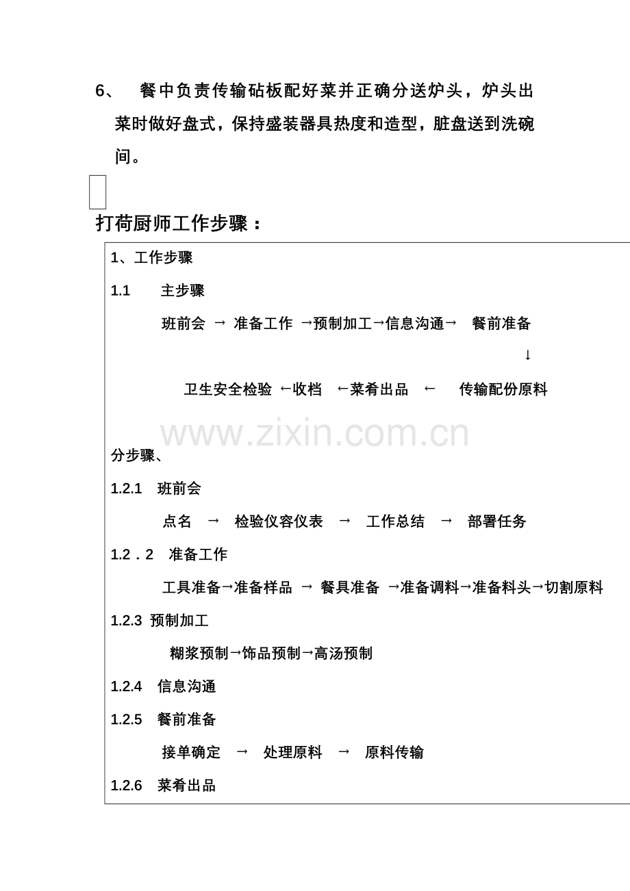 打荷厨师岗位责任及工作作业流程.doc_第2页