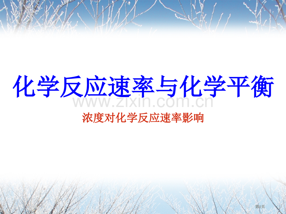 浓度对化学反应速率的影响省公共课一等奖全国赛课获奖课件.pptx_第1页