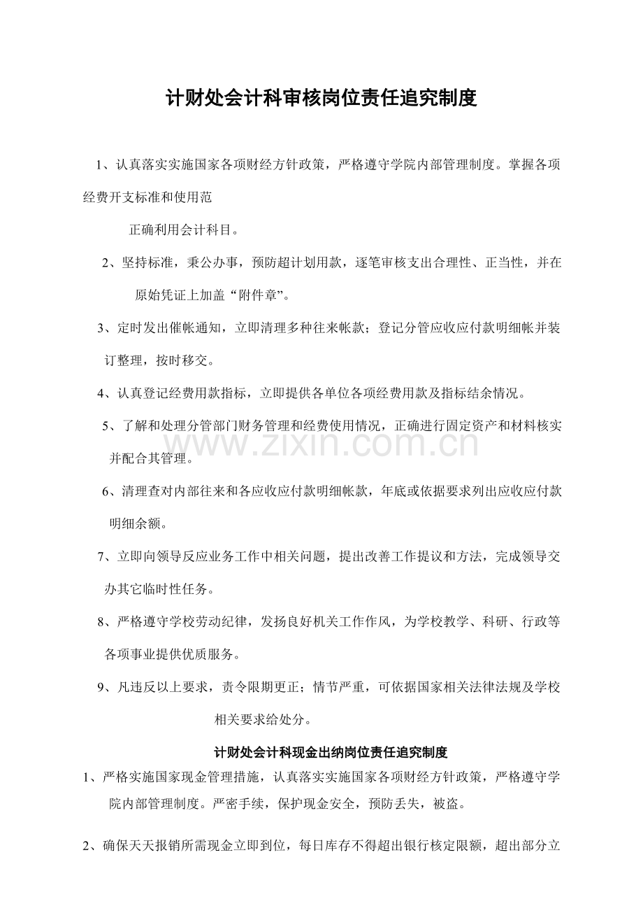 计财处会计科审核岗位责任追究制度模板.doc_第1页