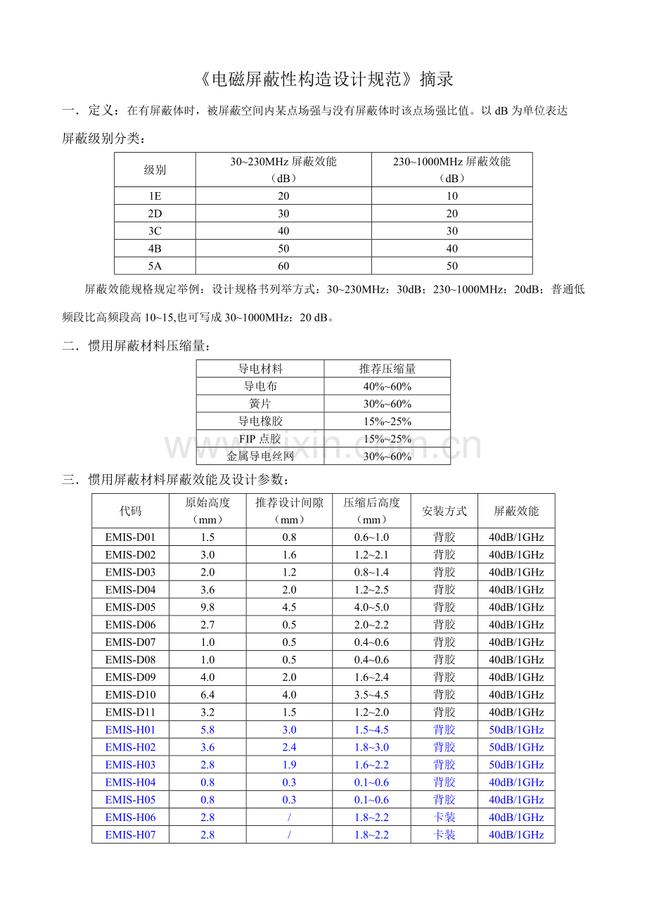 电磁屏蔽性结构设计标准规范.doc_第1页