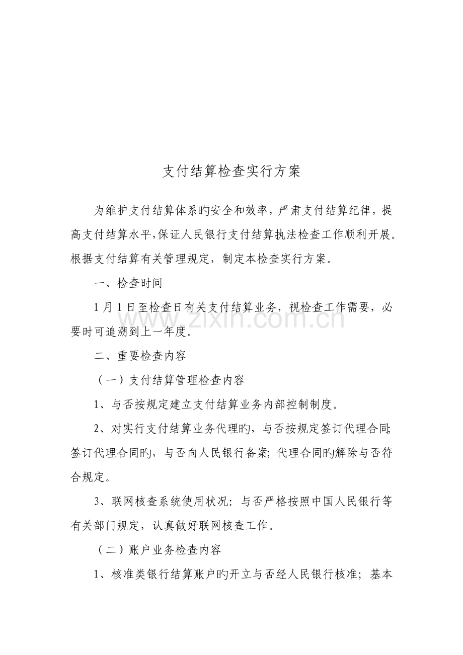 支付结算检查实施专题方案介绍.docx_第1页