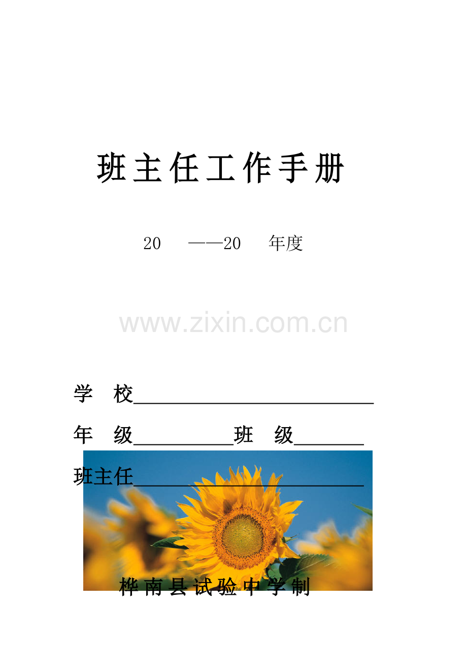 班主任工作手册资料模板.doc_第1页