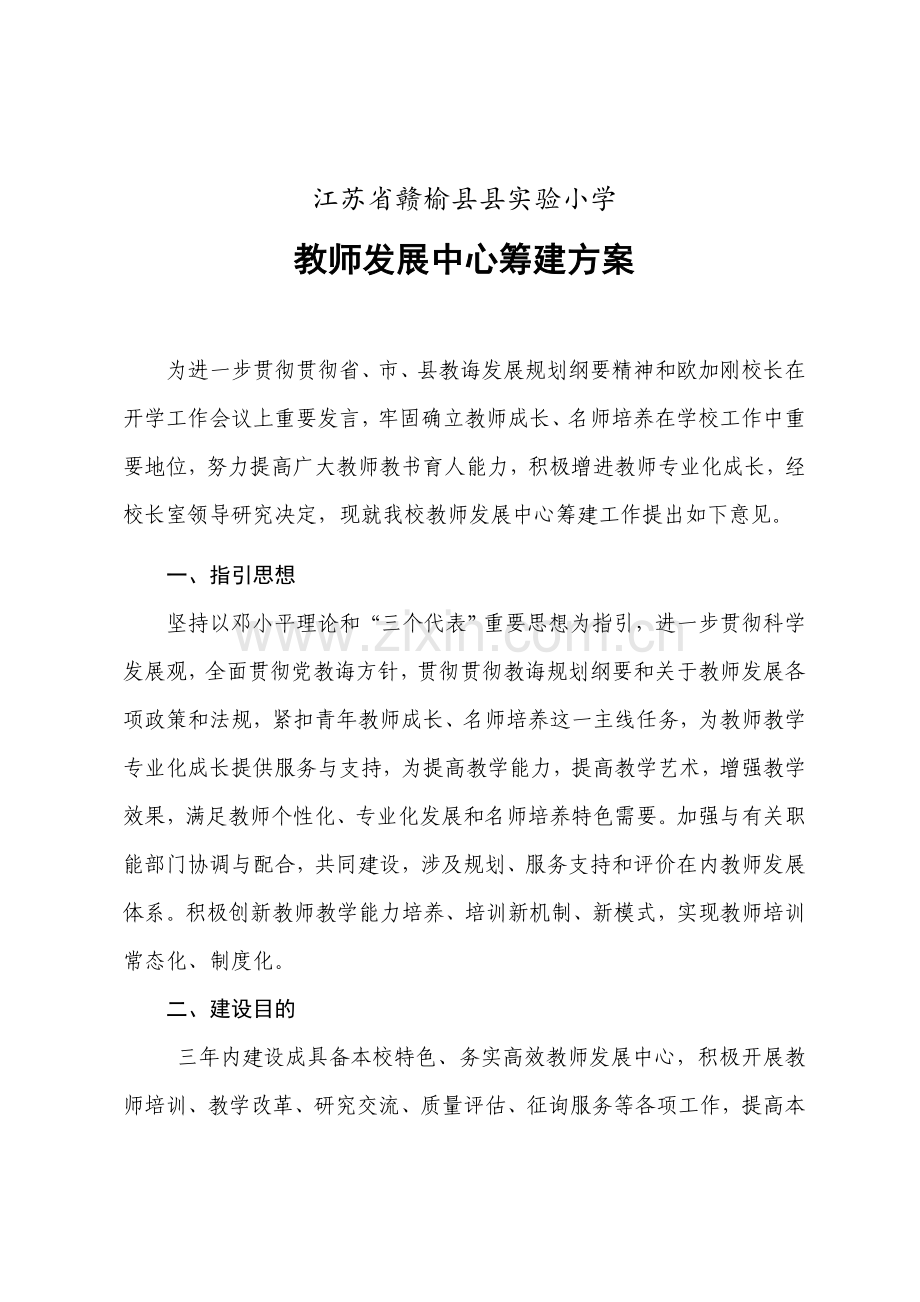 教师发展中心建设专项方案.doc_第1页