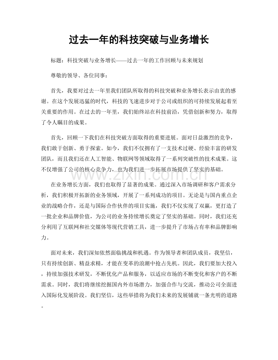 过去一年的科技突破与业务增长.docx_第1页