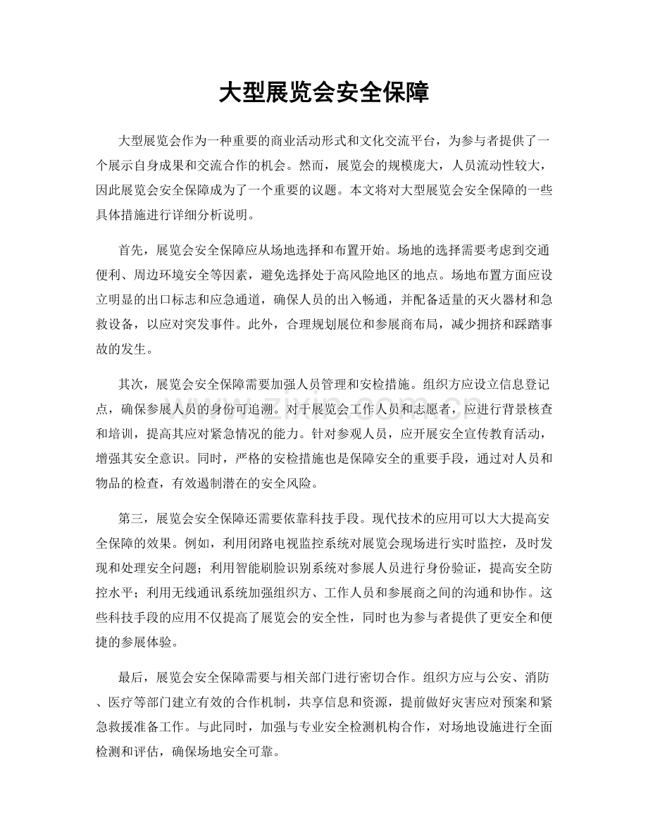 大型展览会安全保障.docx_第1页