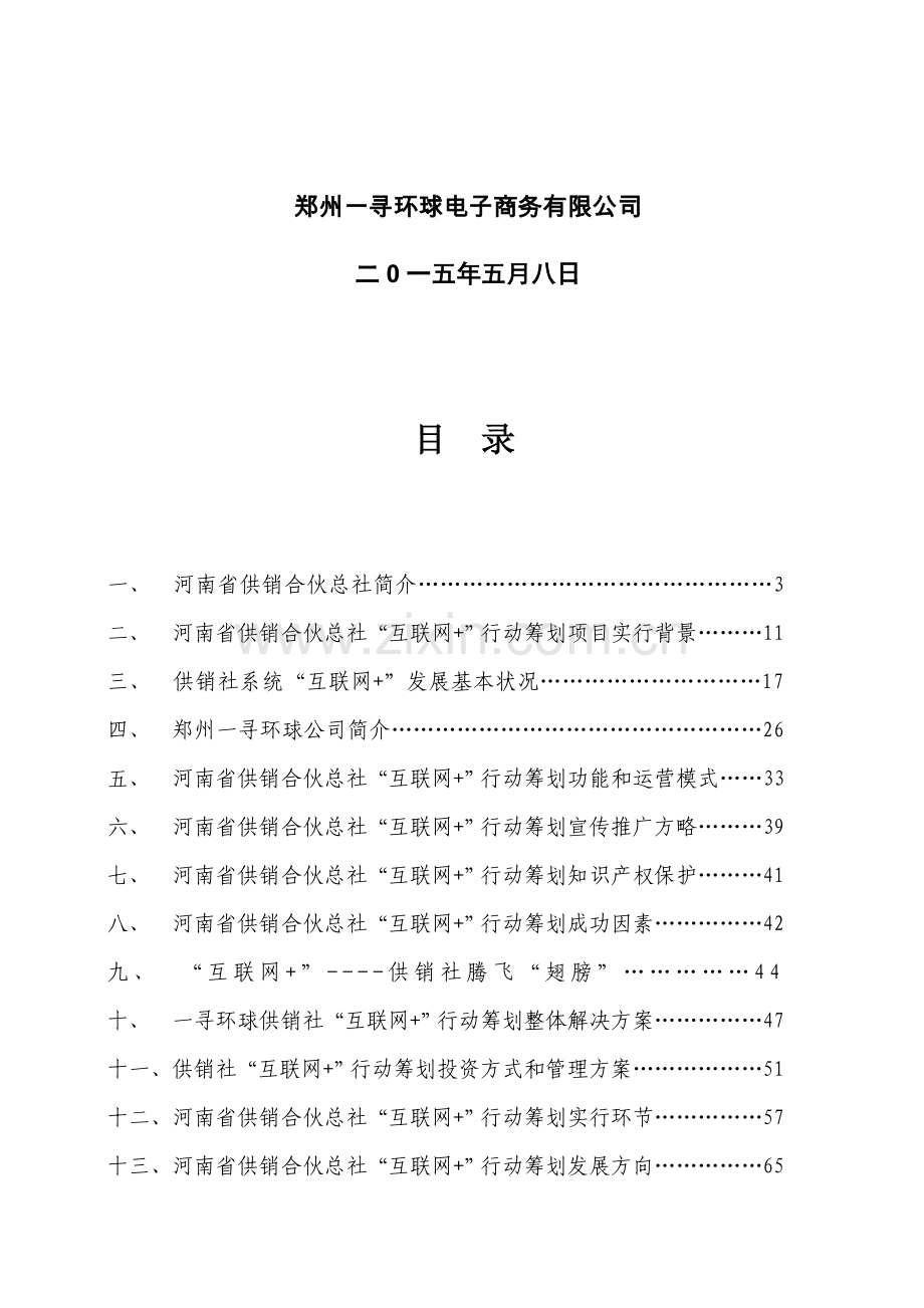 河南省供销合作总社互联网行动专题计划实施专项方案.doc_第2页