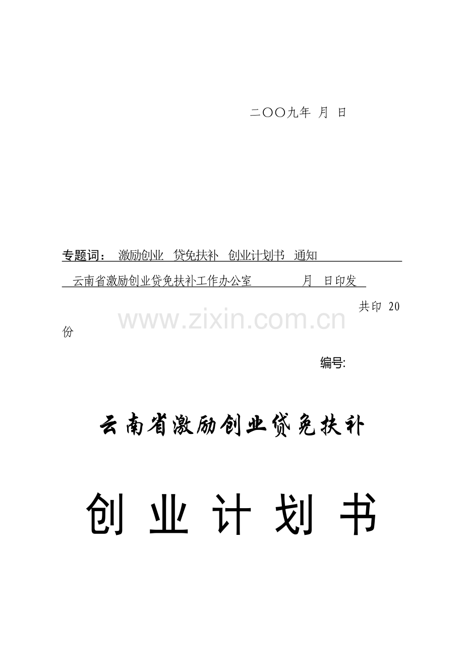 论云南省鼓励创业贷免扶补创业计划书模板样本.doc_第2页