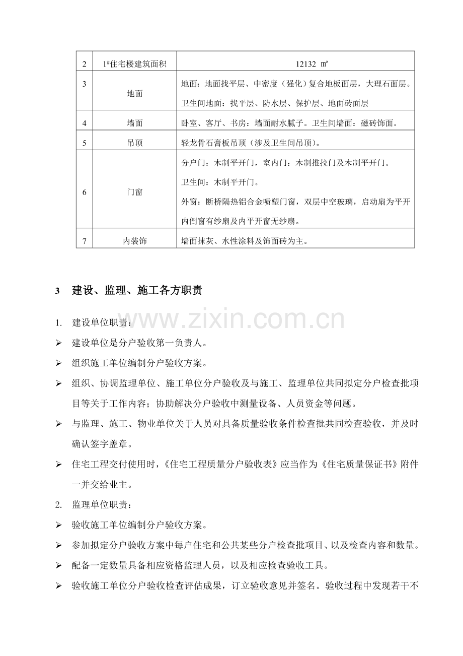精装修分户验收专项方案验收专题计划验收内容验收数量验收统一标准验收表格secret.doc_第2页