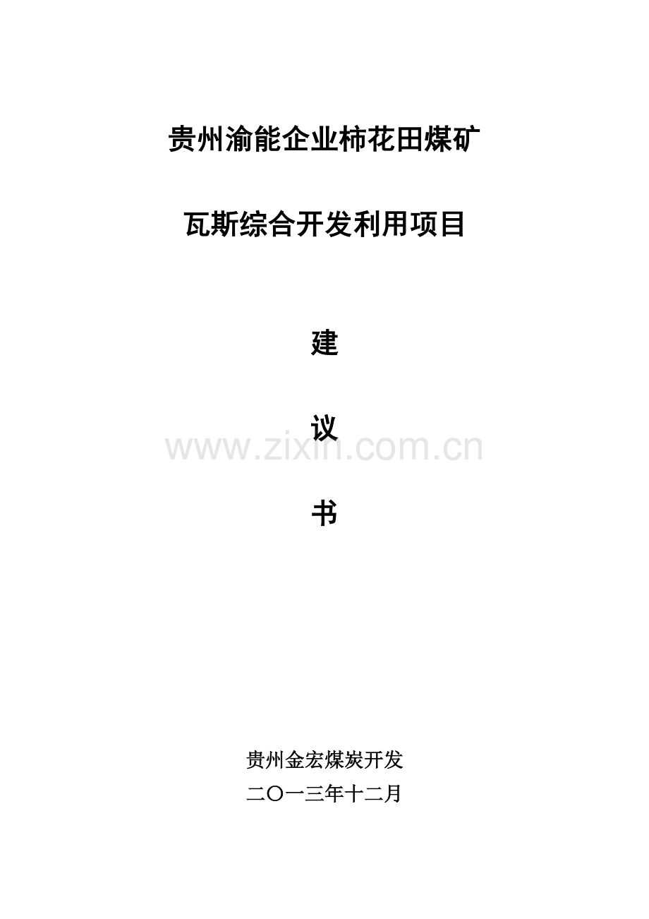 煤矿煤层气开发利用项目建议书范本模板.doc_第1页