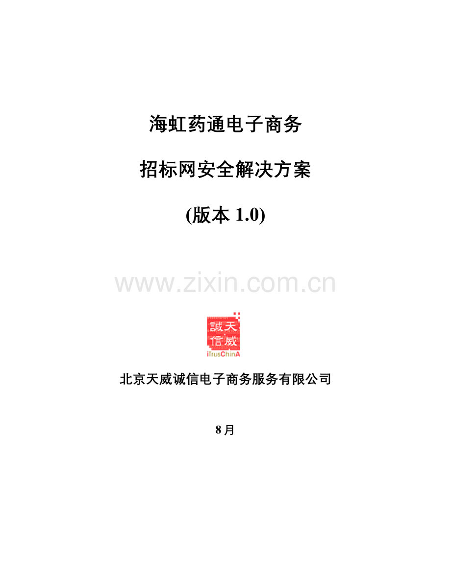 海虹药通电子商务全新招标网安全解决专题方案.docx_第1页