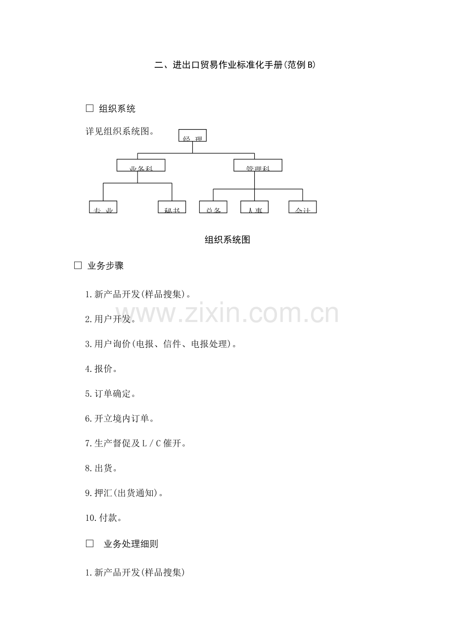 进出口贸易作业标准化手册例A模板.doc_第1页