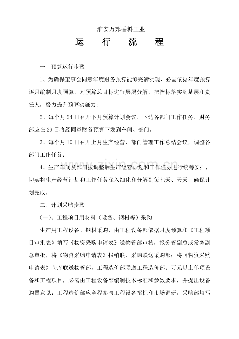 香料工业有限公司运行流程模板.doc_第1页