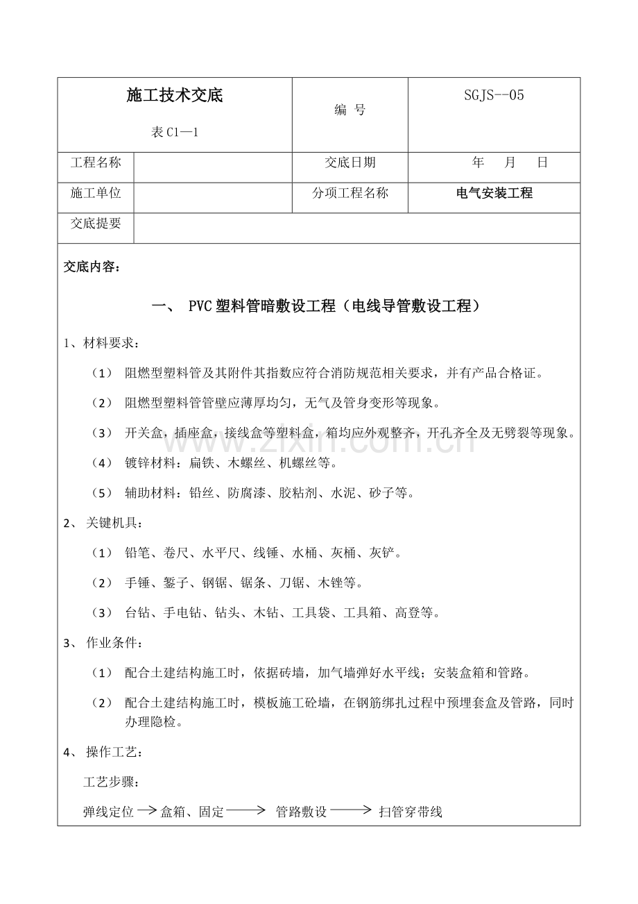 综合标准施工核心技术交底水电安装.docx_第1页