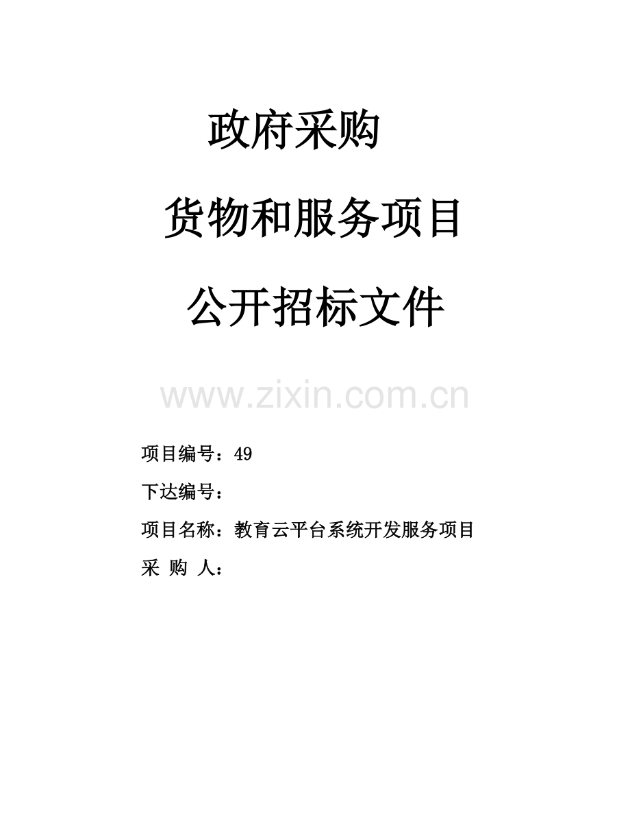 政府采购货物和服务项目公开招标文件模板.doc_第1页