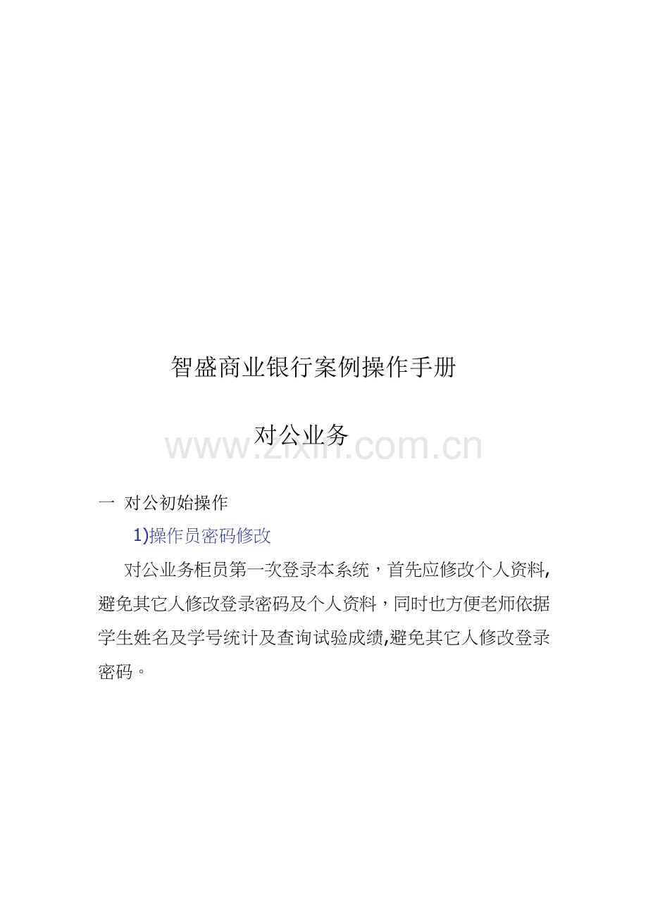 智盛商业银行案例操作完全手册模板.doc_第1页
