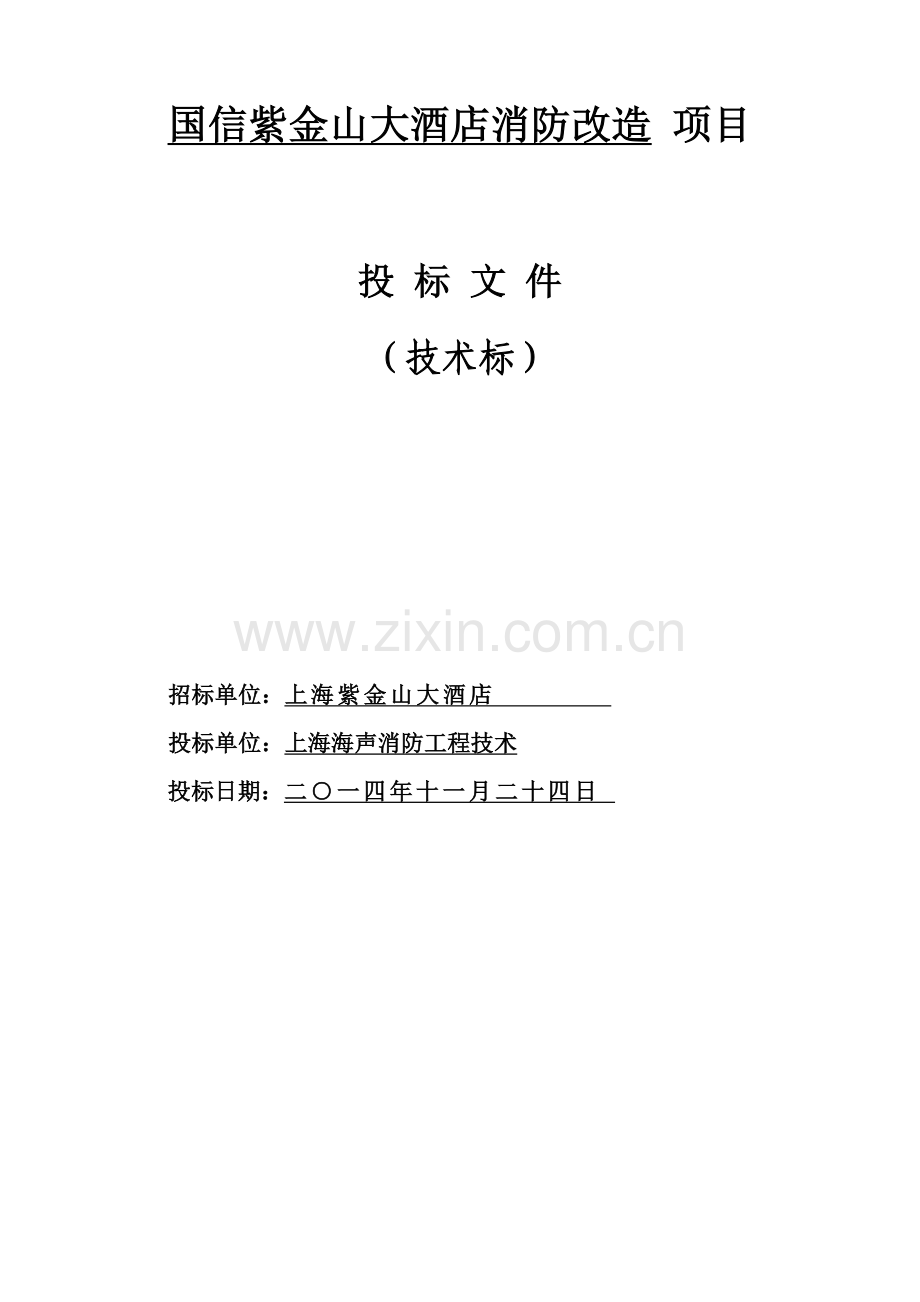 消防综合项目施工关键技术标.doc_第1页