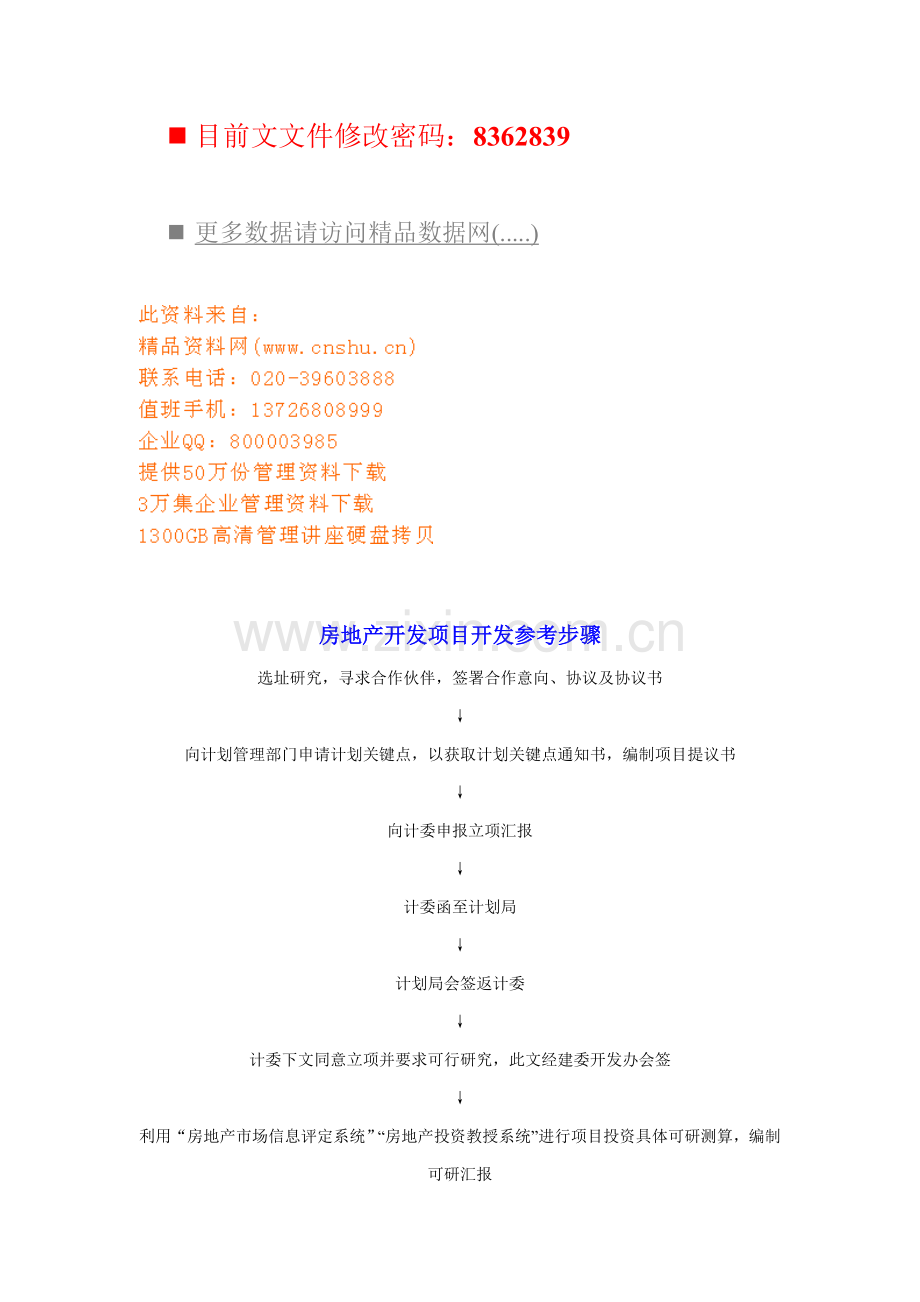 房地产开发项目开发参考流程图模板.doc_第1页