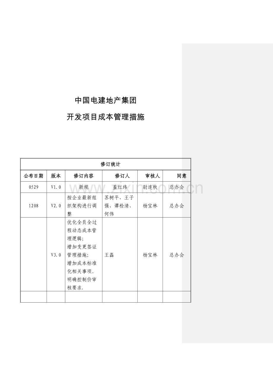 集团开发项目成本管理办法模板.doc_第1页
