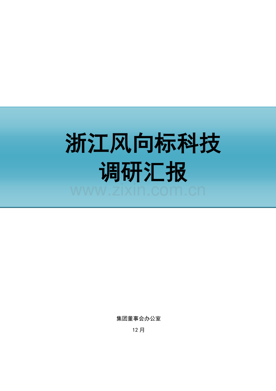 浙江风向标公司调研研究报告.docx_第1页