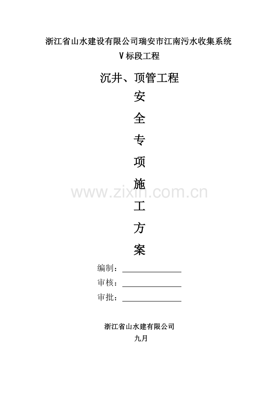 沉井顶管关键工程安全专项综合施工专题方案.docx_第1页