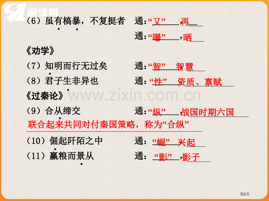 考点知识巩固一理解常见文言实词在文中的含义写出下省公共课一等奖全国赛课获奖课件.pptx_第2页