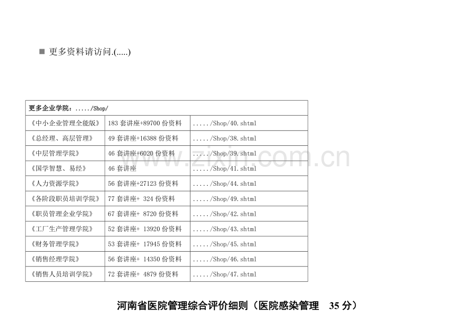省医院管理综合评价制度样本.doc_第1页