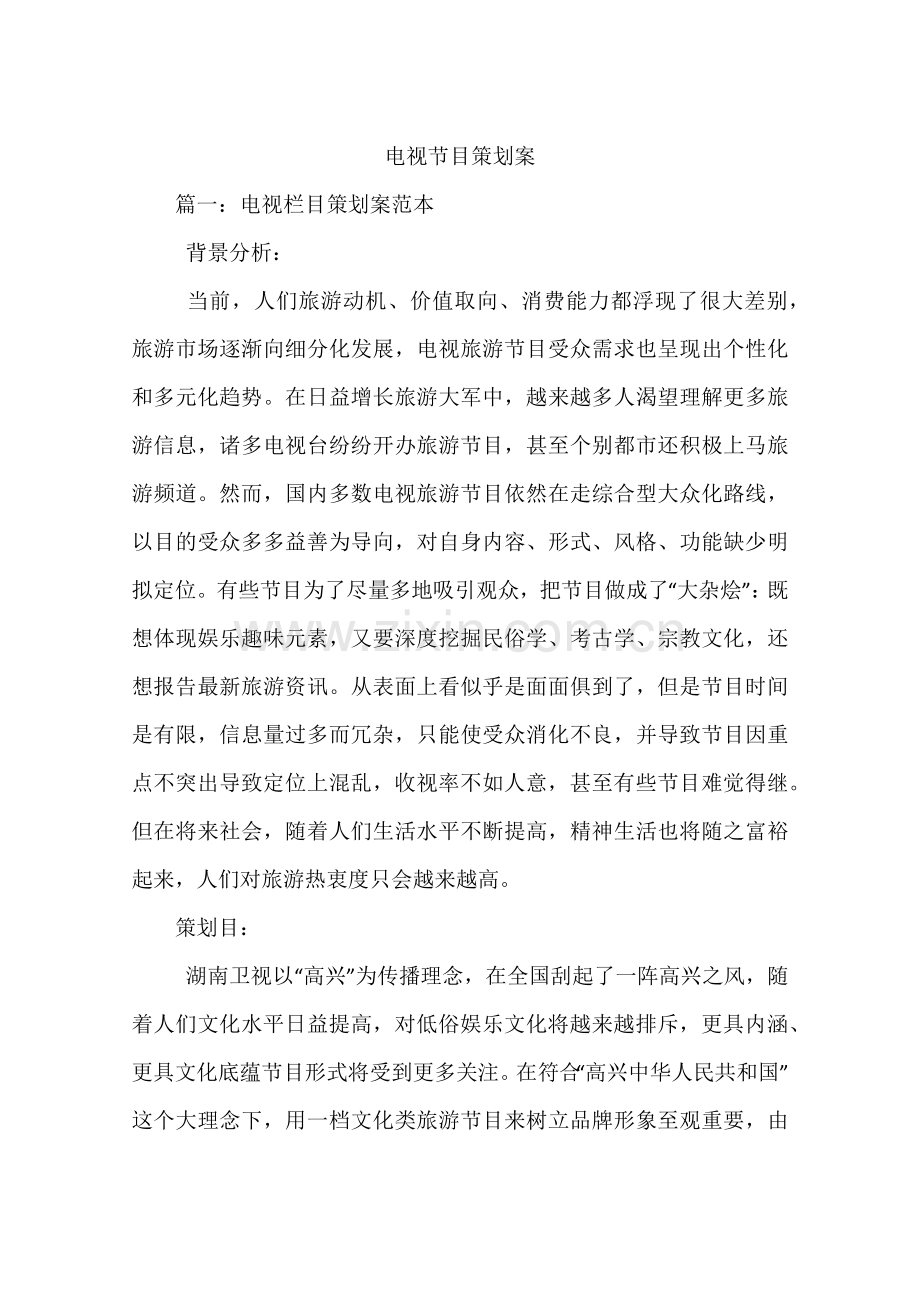 电视节目专业策划专项方案.doc_第1页