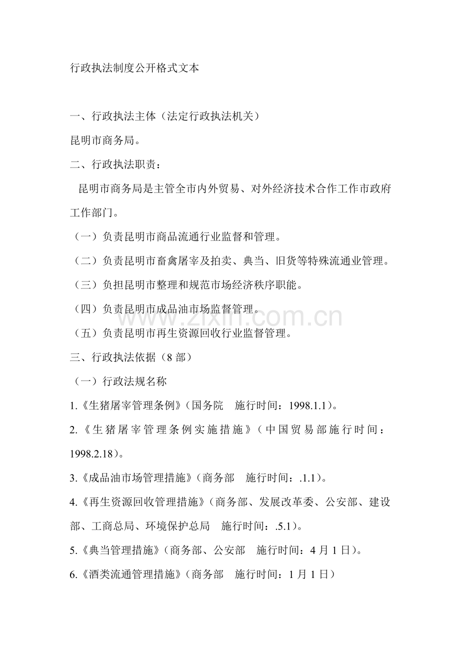 行政执法制度公开格式样本.doc_第1页