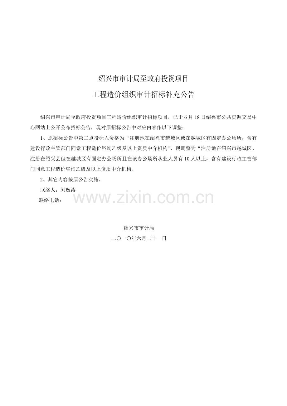 政府投资项目工程造价组织审计招标文件模板.doc_第2页